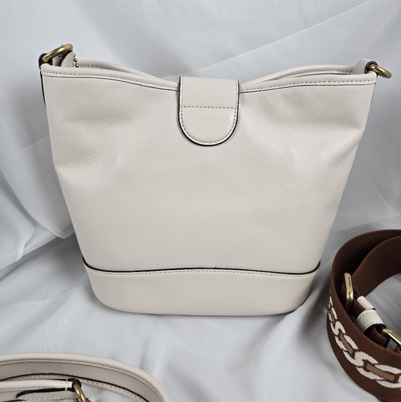 Coach Tali Bucket Bag Soft Leather Chalk Color Medium Size Excellent Condition - Picture 2 of 16